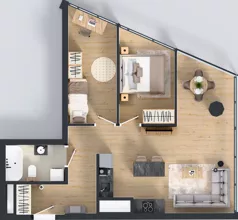 3 pokoje, apartament 61,34 m², piętro 17, oferta nr M.206, O27 Apartamenty Opolska, Katowice, Śródmieście, ul. Opolska 27