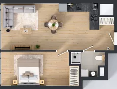 2 pokoje, mieszkanie 48,20 m², piętro 17, oferta nr M.208, O27 Apartamenty Opolska, Katowice, Śródmieście, ul. Opolska 27