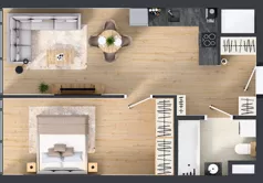 2 pokoje, mieszkanie 46,79 m², piętro 17, oferta nr M.212, O27 Apartamenty Opolska, Katowice, Śródmieście, ul. Opolska 27