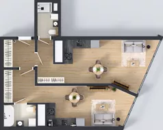 2 pokoje, mieszkanie 64,60 m², piętro 18, oferta nr M.221, O27 Apartamenty Opolska, Katowice, Śródmieście, ul. Opolska 27
