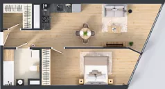 2 pokoje, mieszkanie 54,96 m², piętro 18, oferta nr M.222, O27 Apartamenty Opolska, Katowice, Śródmieście, ul. Opolska 27