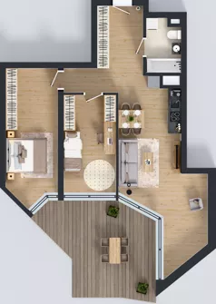 3 pokoje, mieszkanie 72,44 m², piętro 1, oferta nr M.05, Nowa Gwiazda, Katowice, Zawodzie, ul. Bogucicka