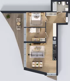 3 pokoje, mieszkanie 60,87 m², piętro 1, oferta nr M.08, Nowa Gwiazda, Katowice, Zawodzie, ul. Bogucicka