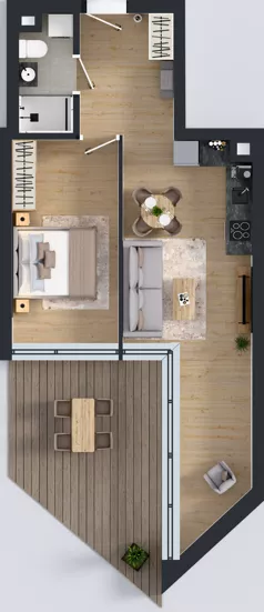 2 pokoje, apartament 46,01 m², piętro 2, oferta nr M.31, Nowa Gwiazda, Katowice, Zawodzie, ul. Bogucicka