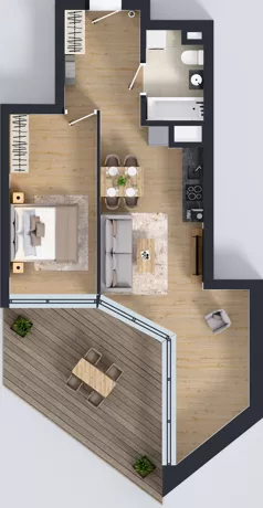 2 pokoje, mieszkanie 51,81 m², piętro 4, oferta nr M.64, Nowa Gwiazda, Katowice, Zawodzie, ul. Bogucicka