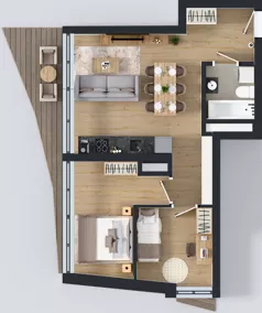3 pokoje, apartament 50,12 m², piętro 13, oferta nr M.197, Nowa Gwiazda, Katowice, Zawodzie, ul. Bogucicka