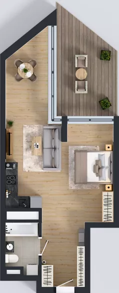 1 pokój, apartament 49,17 m², piętro 13, oferta nr M.206, Nowa Gwiazda, Katowice, Zawodzie, ul. Bogucicka