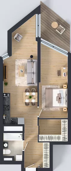 2 pokoje, apartament 57,74 m², piętro 19, oferta nr M.293, Nowa Gwiazda, Katowice, Zawodzie, ul. Bogucicka