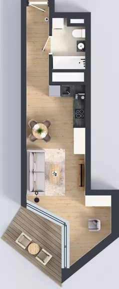 1 pokój, apartament 36,16 m², piętro 20, oferta nr M.305, Nowa Gwiazda, Katowice, Zawodzie, ul. Bogucicka