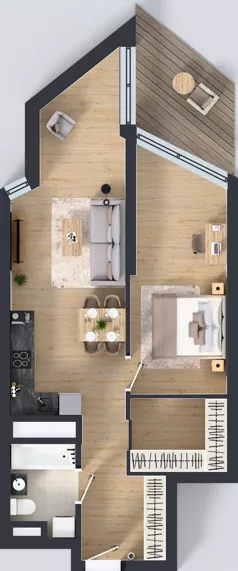 2 pokoje, mieszkanie 57,74 m², piętro 20, oferta nr M.309, Nowa Gwiazda, Katowice, Zawodzie, ul. Bogucicka