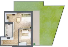 2 pokoje, mieszkanie 47,65 m², parter, oferta nr 1, Rezydencja Świerkowa, Radom, Idalin, ul. Świerkowa 47