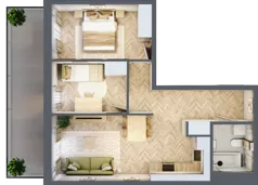 3 pokoje, mieszkanie 52,83 m², parter, oferta nr 5, Rezydencja Świerkowa, Radom, Idalin, ul. Świerkowa 47