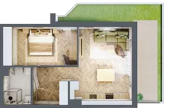 2 pokoje, mieszkanie 46,26 m², parter, oferta nr 64, Rezydencja Świerkowa, Radom, Idalin, ul. Świerkowa 47