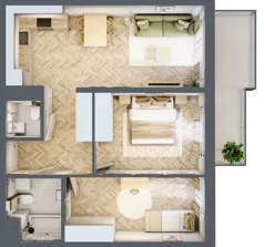 3 pokoje, mieszkanie 60,27 m², piętro 6, oferta nr 122, Rezydencja Świerkowa, Radom, Idalin, ul. Świerkowa 47