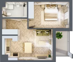 2 pokoje, mieszkanie 40,62 m², piętro 7, oferta nr E86, Panorama Struga, Radom, Śródmieście, ul. Andrzeja Struga 60