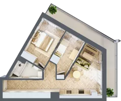 3 pokoje, mieszkanie 52,71 m², piętro 2, oferta nr M053A, ULTRADOM, Radom, Gołębiów, ul. Gołębiowska