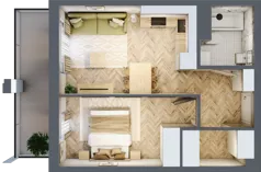 2 pokoje, mieszkanie 38,32 m², parter, oferta nr Budynek 1 Mieszkanie 7, Krakowska Rogatka, Kielce, Centrum, ul. Miodowicza 1