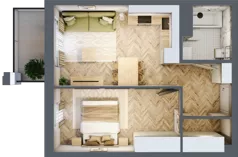 2 pokoje, mieszkanie 38,48 m², piętro 1, oferta nr Budynek 1 Mieszkanie 22, Krakowska Rogatka, Kielce, Centrum, ul. Miodowicza 1