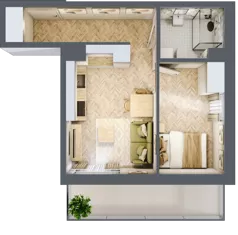 2 pokoje, mieszkanie 32,68 m², piętro 5, oferta nr Budynek 1 Mieszkanie 87, Krakowska Rogatka, Kielce, Centrum, ul. Miodowicza 1