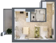 1 pokój, mieszkanie 27,36 m², parter, oferta nr Budynek 1 Mieszkanie 92, Krakowska Rogatka, Kielce, Centrum, ul. Miodowicza 1