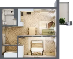 2 pokoje, mieszkanie 41,89 m², piętro 1, oferta nr Budynek 1 Mieszkanie 110, Krakowska Rogatka, Kielce, Centrum, ul. Miodowicza 1
