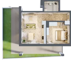 2 pokoje, mieszkanie 40,52 m², parter, oferta nr Budynek 2 Mieszkanie 2, Krakowska Rogatka, Kielce, Centrum, ul. Miodowicza 1