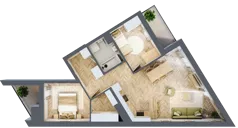 3 pokoje, mieszkanie 60,01 m², piętro 1, oferta nr Budynek 2 Mieszkanie 10, Krakowska Rogatka, Kielce, Centrum, ul. Miodowicza 1