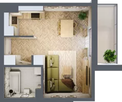 1 pokój, mieszkanie 29,48 m², piętro 1, oferta nr Budynek 2 Mieszkanie 17, Krakowska Rogatka, Kielce, Centrum, ul. Miodowicza 1