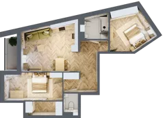 3 pokoje, mieszkanie 68,36 m², piętro 3, oferta nr Budynek 2 Mieszkanie 31, Krakowska Rogatka, Kielce, Centrum, ul. Miodowicza 1