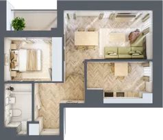 2 pokoje, mieszkanie 46,34 m², piętro 6, oferta nr M90, Sky Trust II , Kielce, Bocianek, al. Solidarności / ul. Świętokrzyska