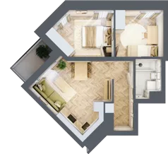 3 pokoje, mieszkanie 44,80 m², piętro 6, oferta nr M101, Sky Trust II , Kielce, Bocianek, al. Solidarności / ul. Świętokrzyska
