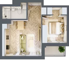 2 pokoje, mieszkanie 42,01 m², piętro 10, oferta nr M145, Sky Trust II , Kielce, Bocianek, al. Solidarności / ul. Świętokrzyska