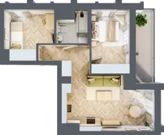 3 pokoje, mieszkanie 45,43 m², piętro 12, oferta nr M160, Sky Trust II , Kielce, Bocianek, al. Solidarności / ul. Świętokrzyska
