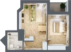 2 pokoje, mieszkanie 42,17 m², piętro 12, oferta nr M162, Sky Trust II , Kielce, Bocianek, al. Solidarności / ul. Świętokrzyska