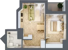 2 pokoje, mieszkanie 42,17 m², piętro 13, oferta nr M173, Sky Trust II , Kielce, Bocianek, al. Solidarności / ul. Świętokrzyska