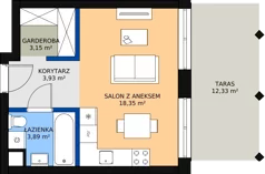 1 pokój, mieszkanie 29,32 m², piętro 1, oferta nr A.03, Browar Hugo Scobel, Gliwice, Śródmieście, ul. Piwna