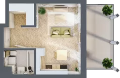 1 pokój, mieszkanie 29,32 m², piętro 1, oferta nr A.03, Browar Hugo Scobel, Gliwice, Śródmieście, ul. Piwna