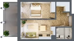 2 pokoje, mieszkanie 37,73 m², piętro 1, oferta nr A.06, Browar Hugo Scobel, Gliwice, Śródmieście, ul. Piwna