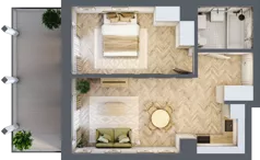2 pokoje, mieszkanie 42,14 m², piętro 1, oferta nr A.10, Browar Hugo Scobel, Gliwice, Śródmieście, ul. Piwna