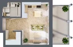 1 pokój, mieszkanie 29,32 m², piętro 1, oferta nr A.15, Browar Hugo Scobel, Gliwice, Śródmieście, ul. Piwna
