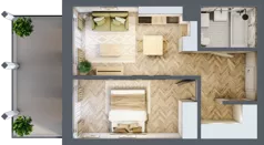 2 pokoje, mieszkanie 38,38 m², piętro 2, oferta nr A.29, Browar Hugo Scobel, Gliwice, Śródmieście, ul. Piwna