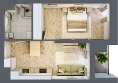 2 pokoje, lokal inwestycyjny 36,56 m², piętro 4, oferta nr L67, Sky Trust II - lokale inwestycyjne, Kielce, Bocianek, al. Solidarności / ul. Świętokrzyska