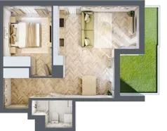 2 pokoje, mieszkanie 44,83 m², parter, oferta nr A, Dzielnica Trust, Kielce, Na Stoku, ul. Gen. Władysława Sikorskiego