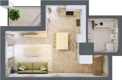 1 pokój, mieszkanie 29,83 m², piętro 3, oferta nr A, Dzielnica Trust, Kielce, Na Stoku, ul. Gen. Władysława Sikorskiego