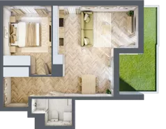 2 pokoje, mieszkanie 44,83 m², parter, oferta nr B, Dzielnica Trust, Kielce, Na Stoku, ul. Gen. Władysława Sikorskiego