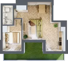 2 pokoje, mieszkanie 41,30 m², parter, oferta nr B, Dzielnica Trust, Kielce, Na Stoku, ul. Gen. Władysława Sikorskiego
