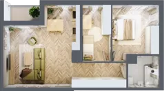 3 pokoje, mieszkanie 61,62 m², piętro 1, oferta nr B, Dzielnica Trust, Kielce, Na Stoku, ul. Gen. Władysława Sikorskiego