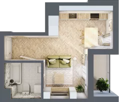 1 pokój, mieszkanie 25,93 m², piętro 2, oferta nr B, Dzielnica Trust, Kielce, Na Stoku, ul. Gen. Władysława Sikorskiego