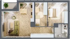 3 pokoje, mieszkanie 61,62 m², piętro 2, oferta nr C, Dzielnica Trust etap II, Kielce, Na Stoku, ul. Gen. Władysława Sikorskiego