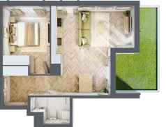 2 pokoje, mieszkanie 44,83 m², parter, oferta nr C, Dzielnica Trust etap II, Kielce, Na Stoku, ul. Gen. Władysława Sikorskiego